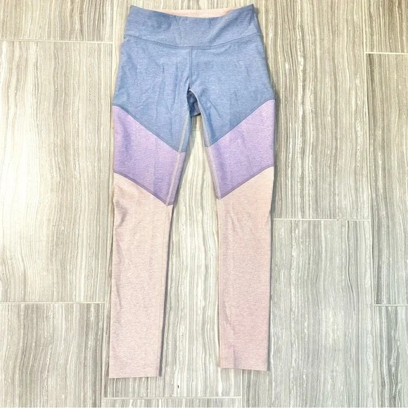 NWT Outdoor Voices Springs Leggings XS | 7/8 Blue Lavender Pink Colorblock - Picture 2 of 5
